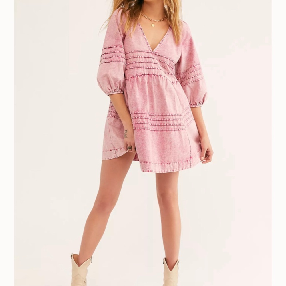 Free People Sweet Surrender Denim Mini Dress